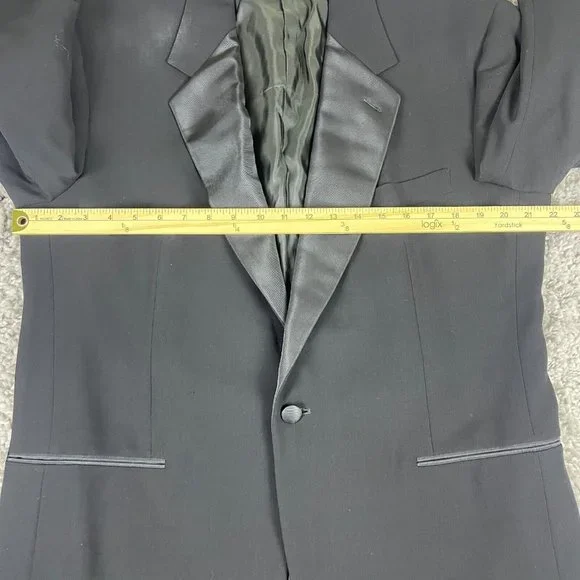Vestimenta 2-Piece Suit Jacket Men's Size 40R Black Wool with Vest Made in Italy